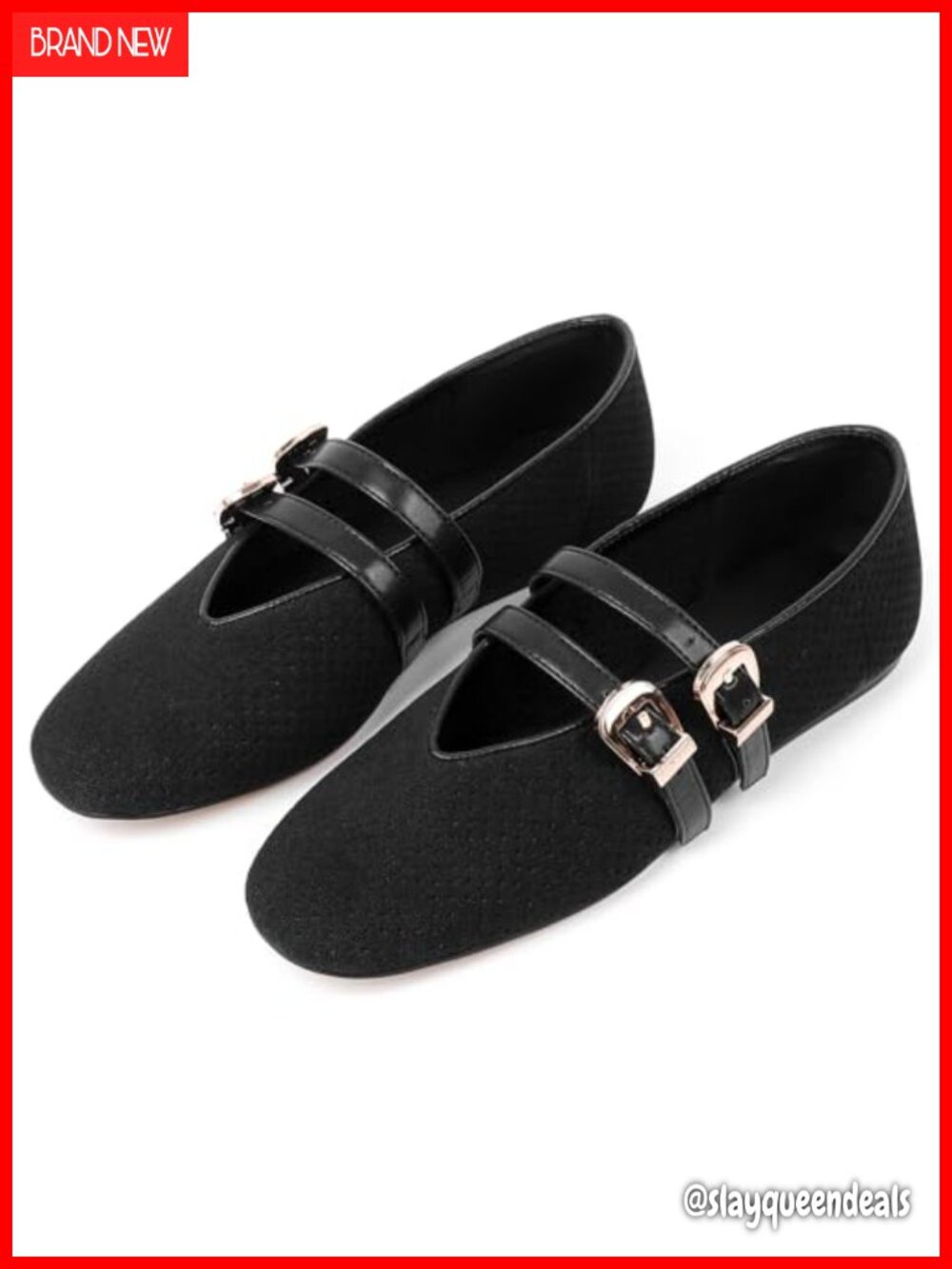 Mary Jane Flats for Women Mesh Ballet Shoes Adjustable Buckle Slip On